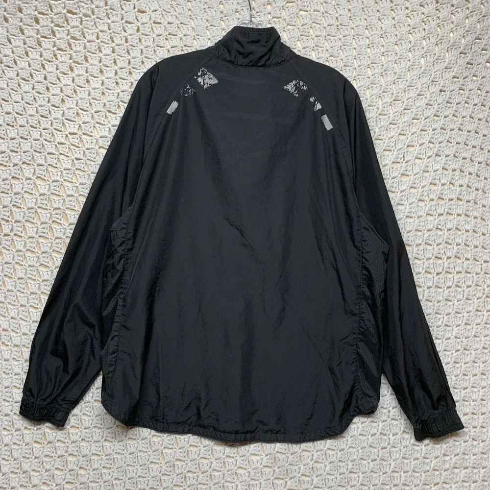 Adidas Windbreaker Pullover Mens Size‎ M Black 1/4 zip Long Sleeve Zip Pockets